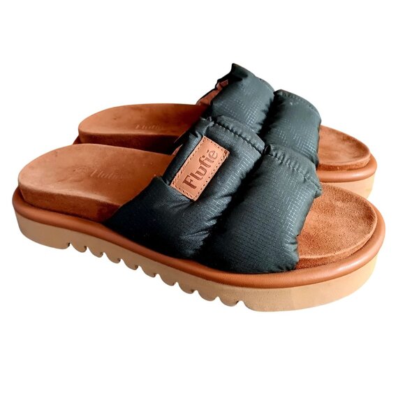 Flutie Womens sz 11 Classic Serie Slipper Khaki 42 Euro Sandals green/Tan - Picture 1 of 6